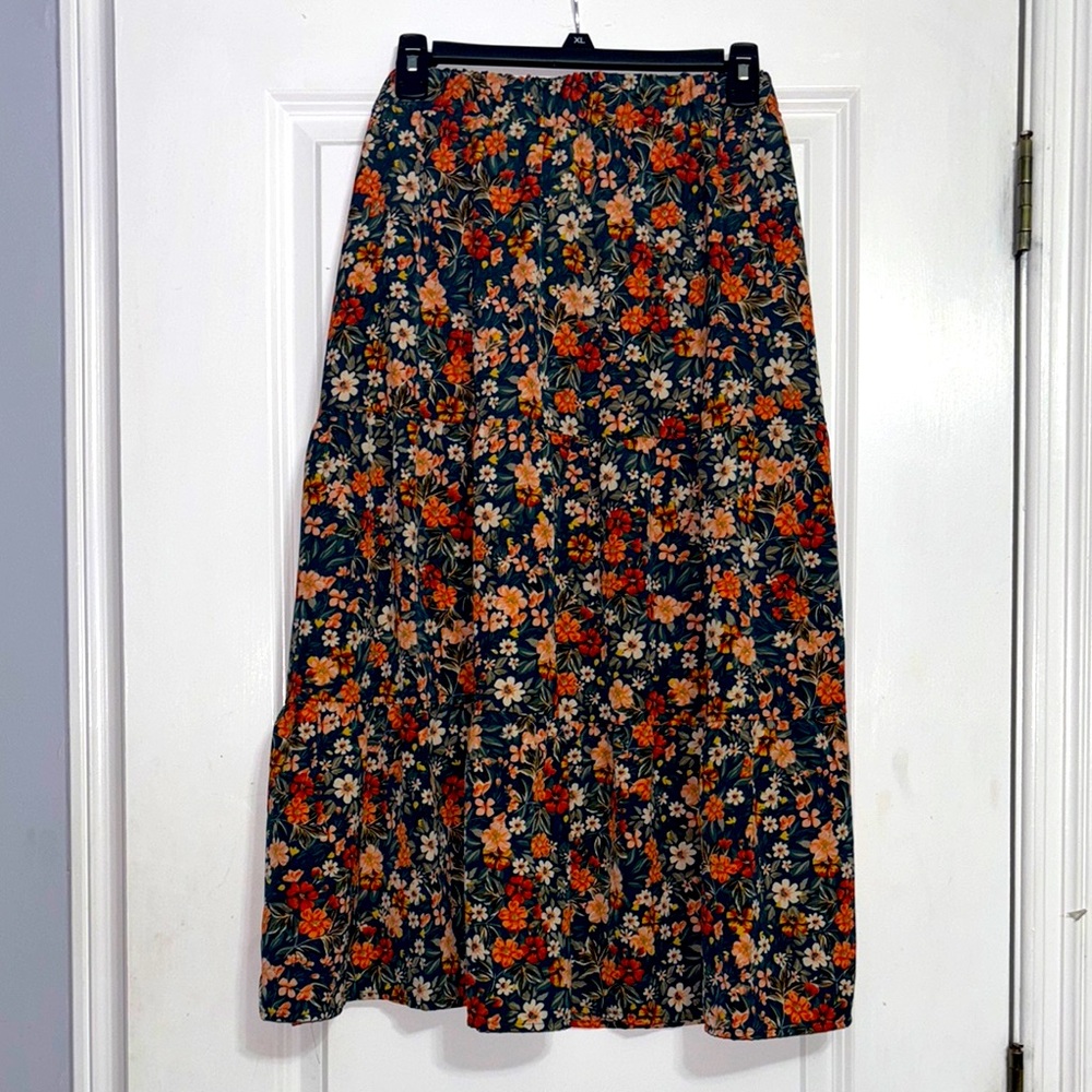 Floral Midi Skirt - Multicolor